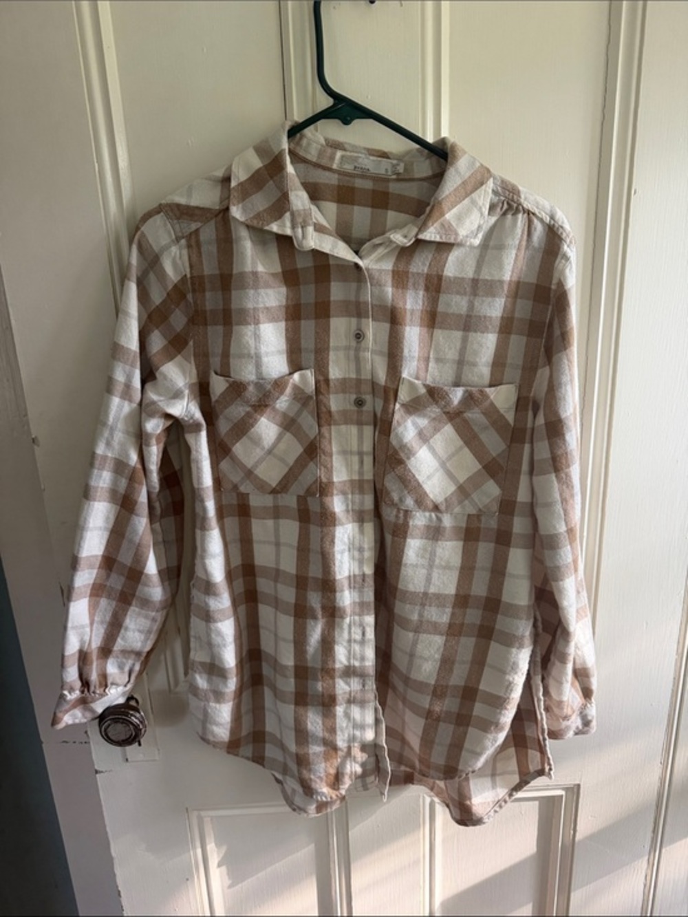 Prana Brown and Cream Plaid Shirt - Women's Small